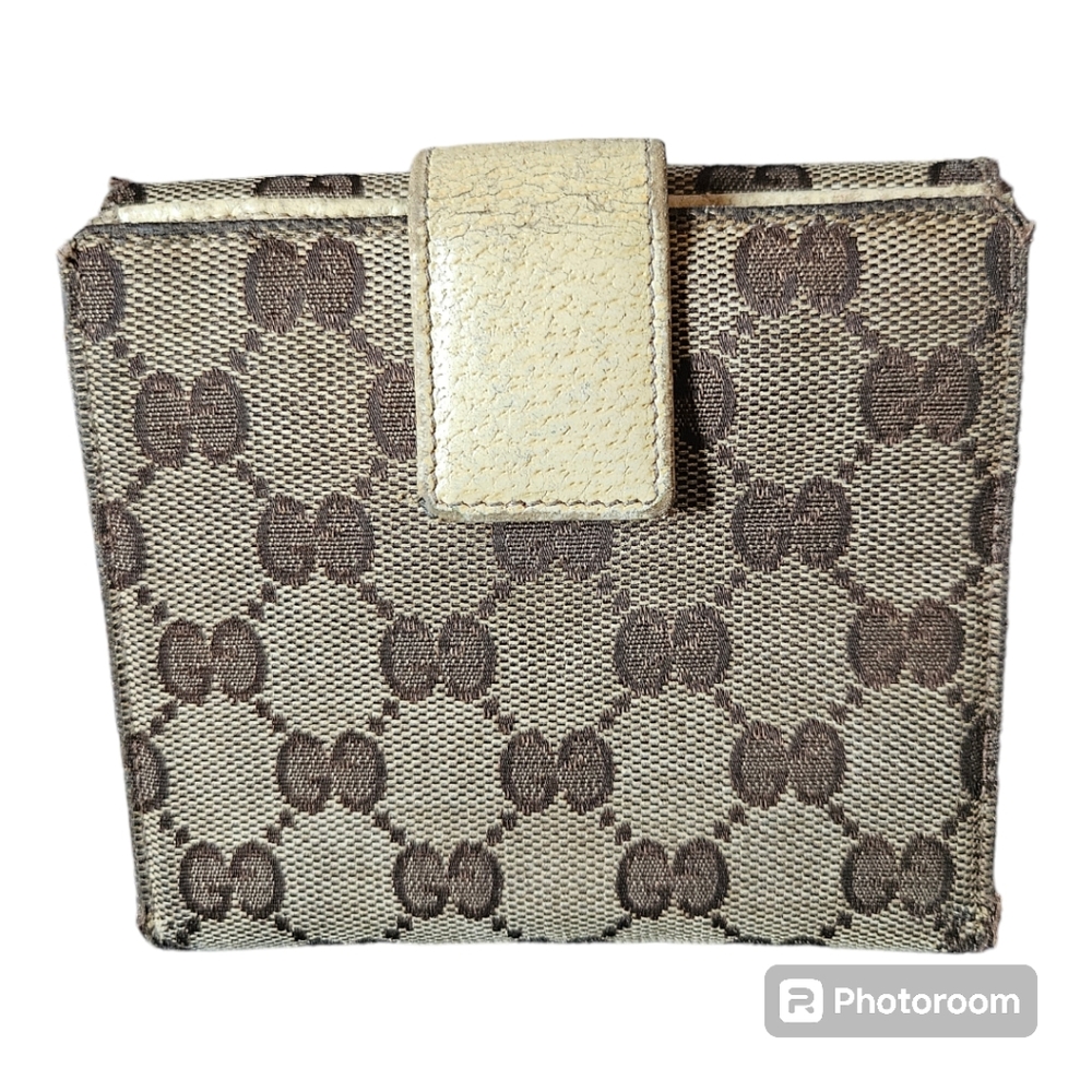 Gucci Monogram Eclipse Wallet Compact Canvas Leat… - image 2